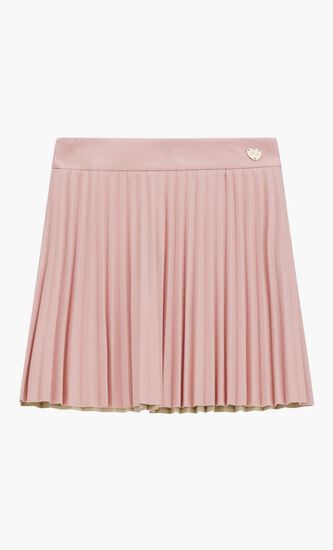 Leather Pleated Mini Skirt