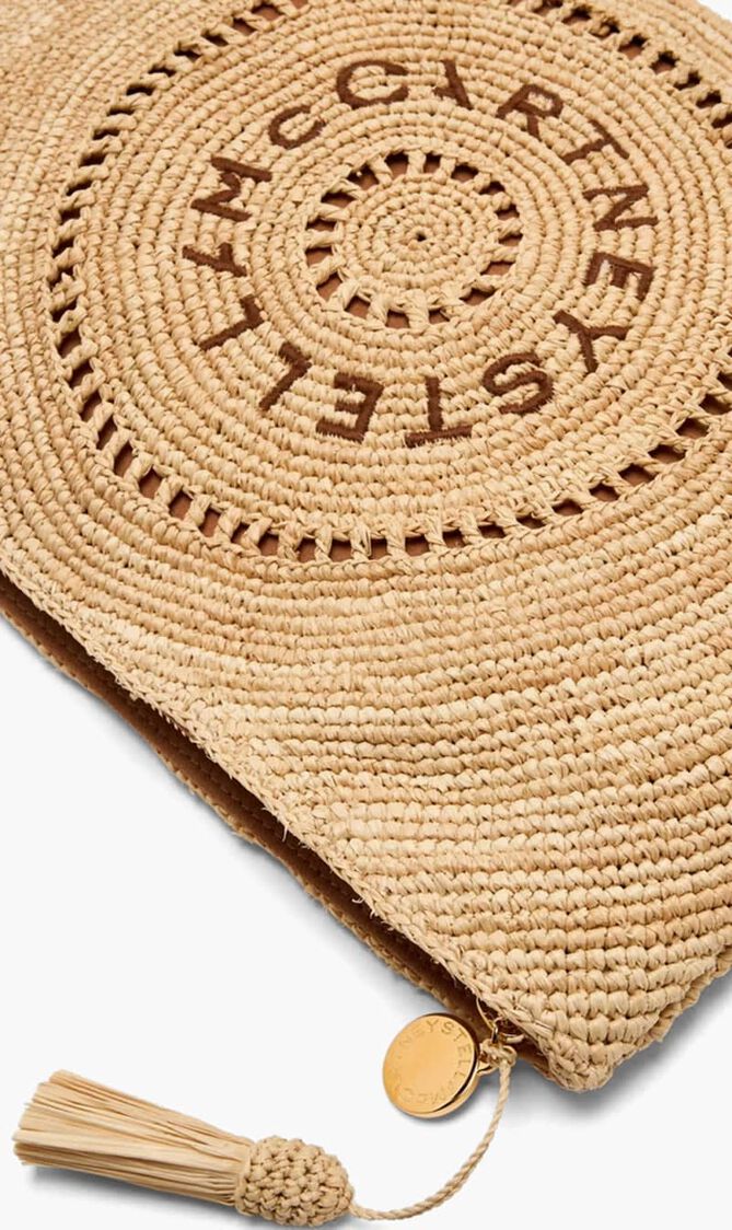 LOGO POUCH ECO CROCHET RAFFIA