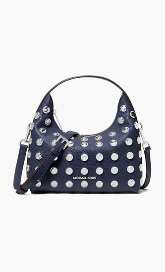 Ember Small Embellished Pebbled Leather Messenger Bag