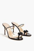 PETITE CADEAU BLACK PATENT LEATHER MULES WITH CRYSTALS(95MM)