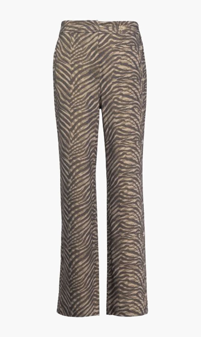 Wide Leg Zebra Print Trousers