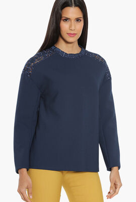 Swiss Embroidery Long Sleeve Blouse