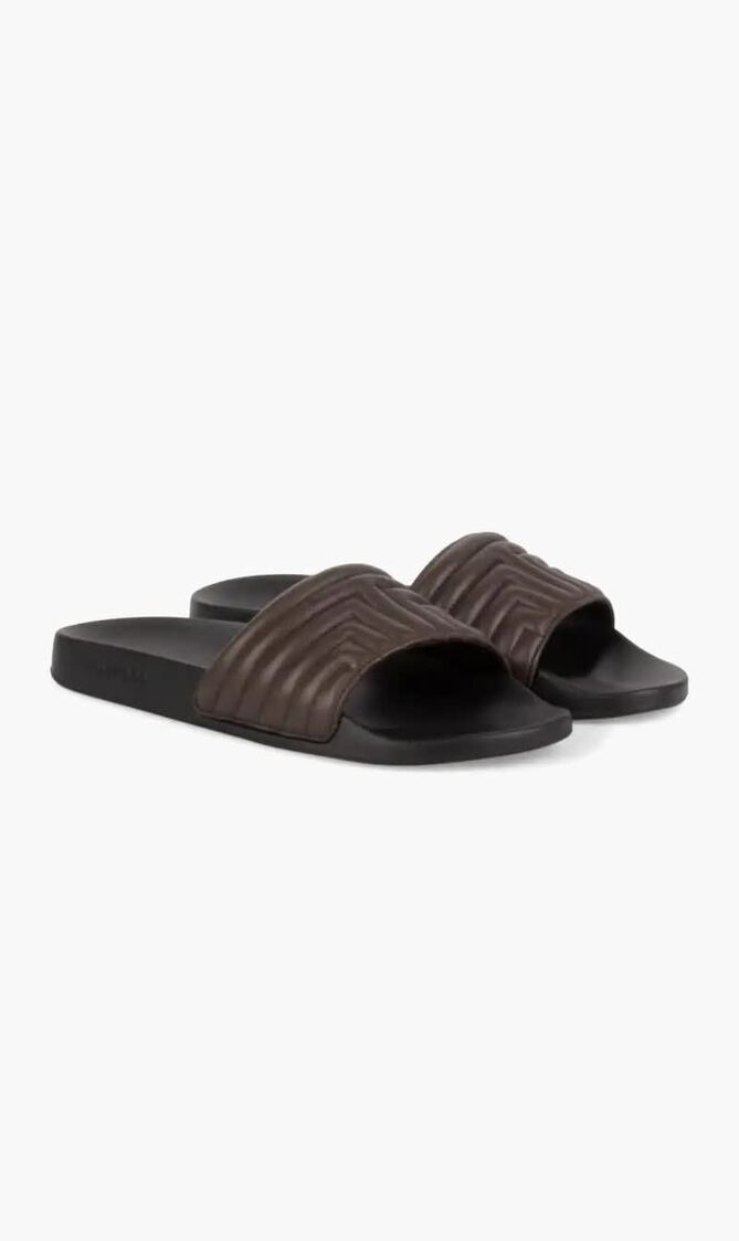 Quilted Leather Slides