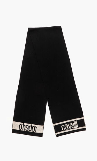 Metallic Logo Wool Scarf