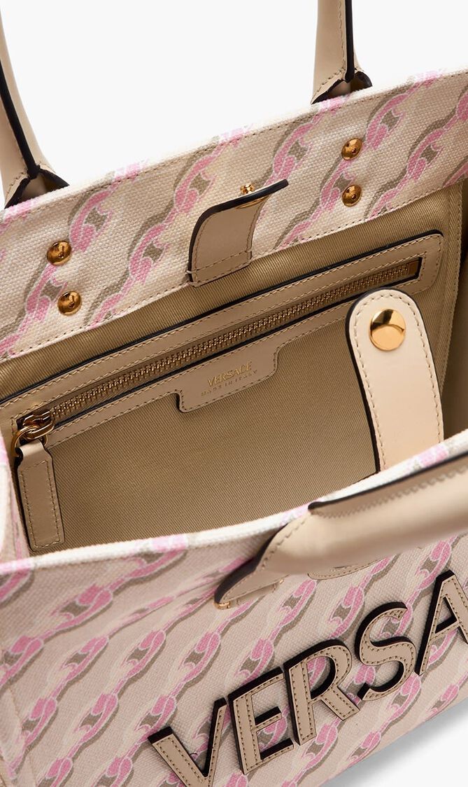 SMALL TOTE FABRIC+CALF LEATHER