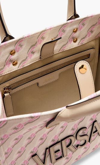 SMALL TOTE FABRIC+CALF LEATHER