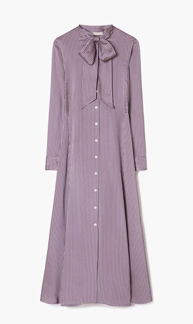 Stripped Viscose Shirt Dress