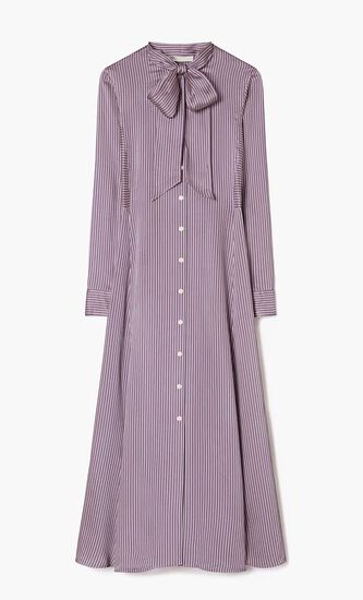 Stripped Viscose Shirt Dress
