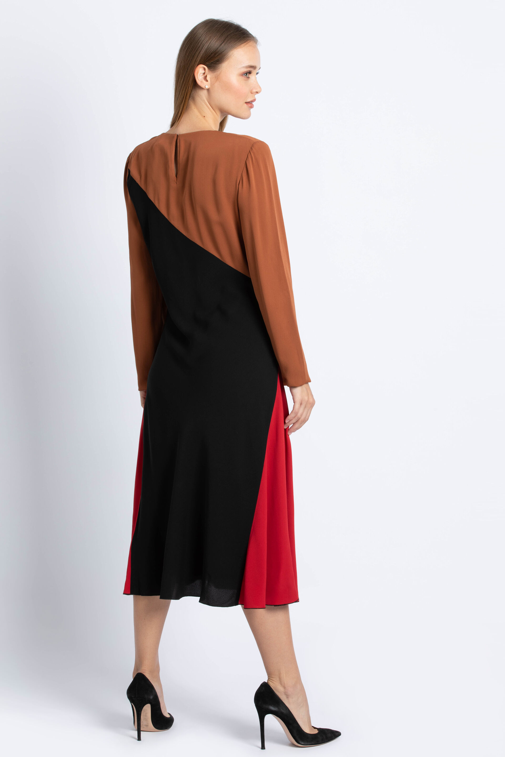 Buy SALVATORE FERRAGAMO Contrasting Asymmetrical Shift Dress for N A 0.0 The Deal Outlet