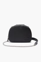 Croco Crew Zippered Grained Leather Shoulder Bag