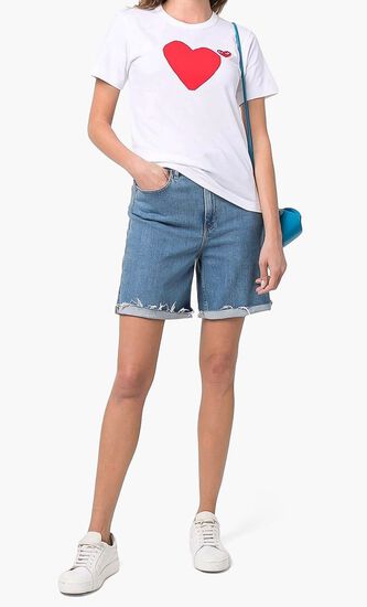 Double Heart Print T-shirt