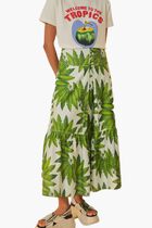 Palm Fan Organic Cotton Maxi Skirt