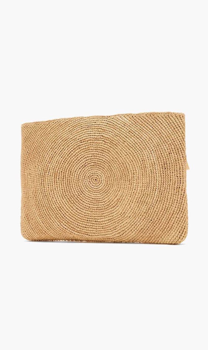 LOGO POUCH ECO CROCHET RAFFIA