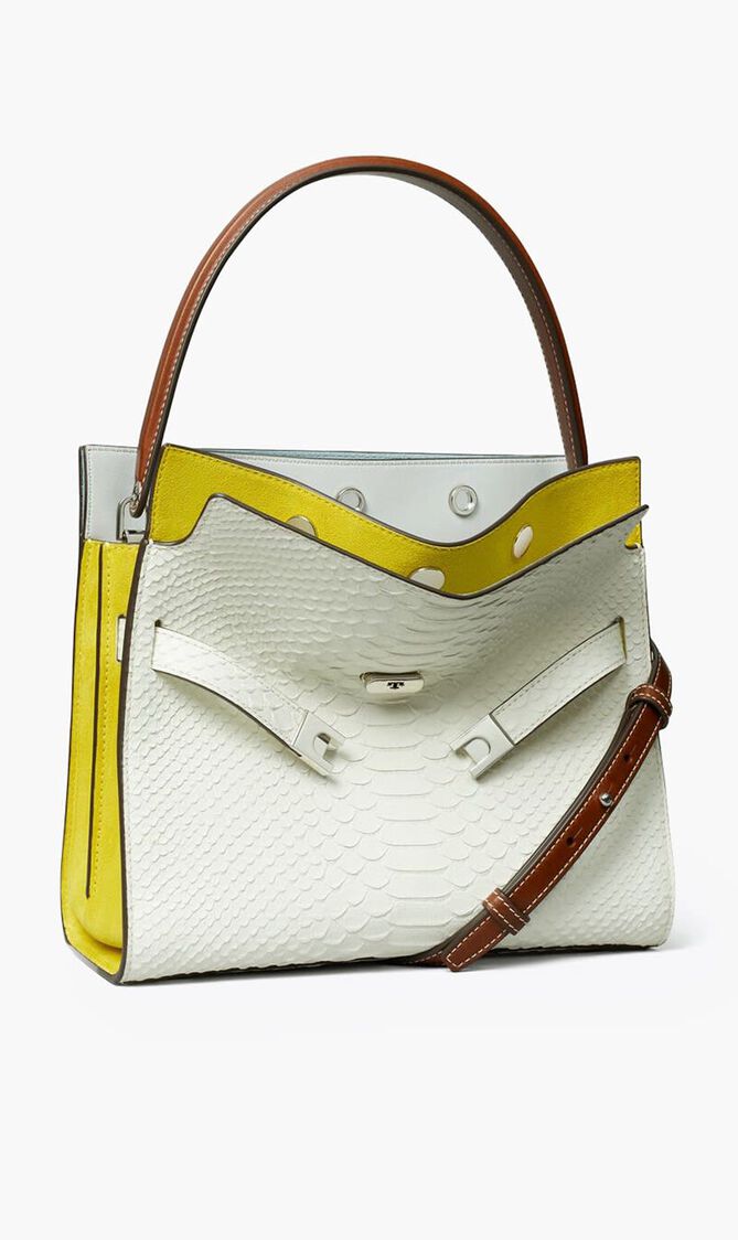 Small Lee Radziwill Snake Embossed Double Bag