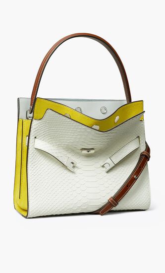 Small Lee Radziwill Snake Embossed Double Bag