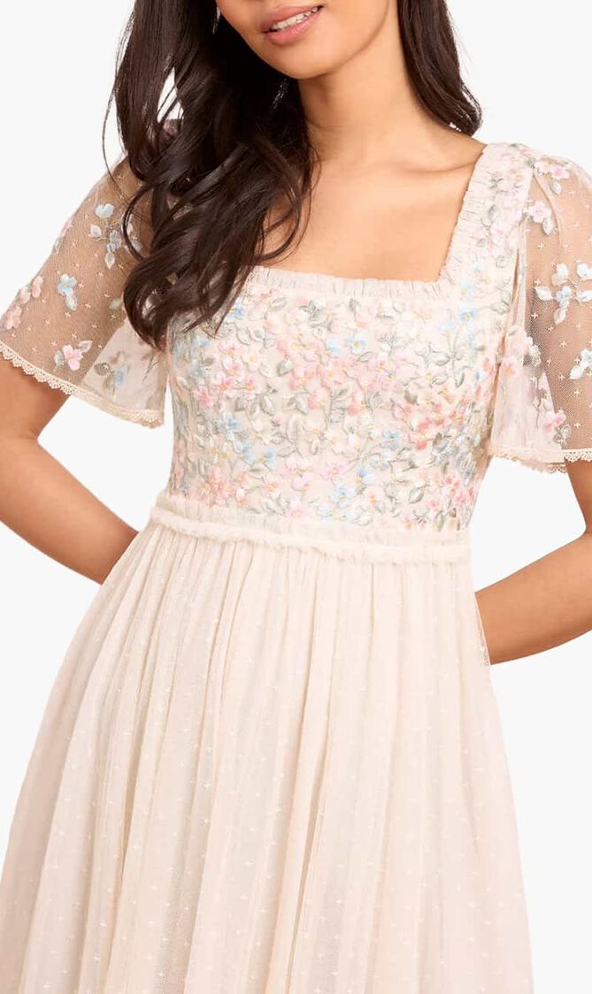 Versailles Ditsy Bodice Ankle Gown
