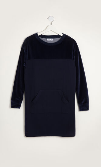 Velvet Detail Sweatdress