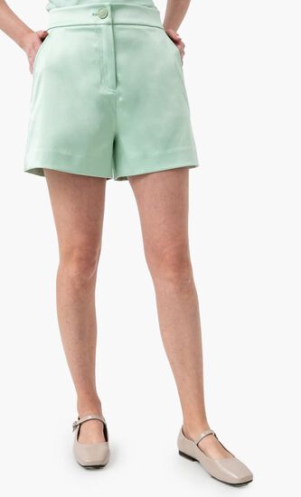 High Rise Satin Shorts