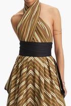 Coffee Stripe Poplin Dress