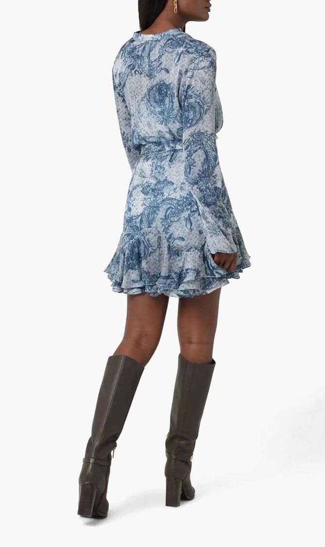 Belted Chiffon Mini Dress