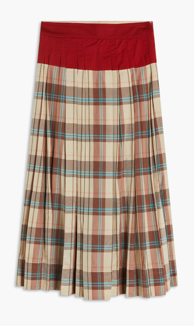 MADRAS PLAID SILK SKIRT