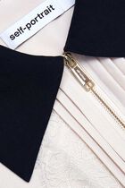 CREAM TWILL CONTRAST COLLAR MIDI DRESS