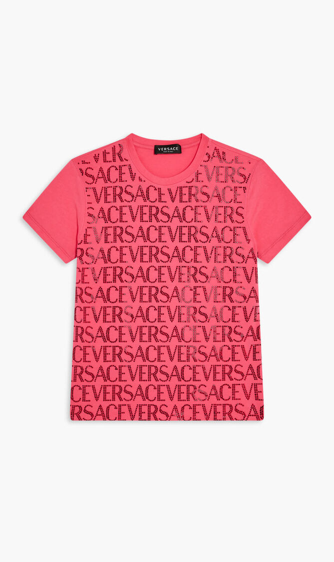 T-SHIRT JERSEY + VERSACE ON REPEAT KIDS STRASS