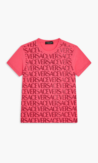 T-SHIRT JERSEY + VERSACE ON REPEAT KIDS STRASS
