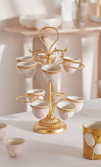 Tulip Coffee Cup Holder Gold