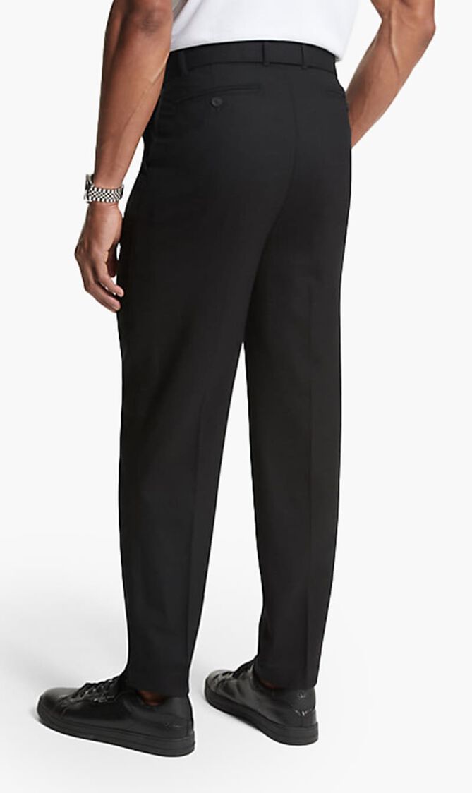 Stretch Wool Flannel Belted Trousers