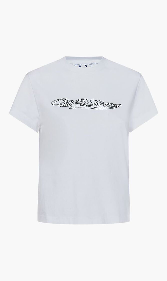 BLING BASEBALL FITTED TEE WHITE BLACK