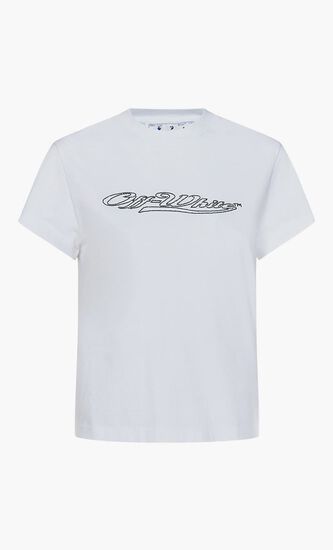 BLING BASEBALL FITTED TEE WHITE BLACK