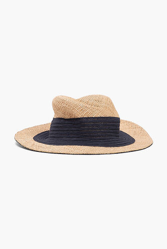 Woven Colorblock Panama Hat