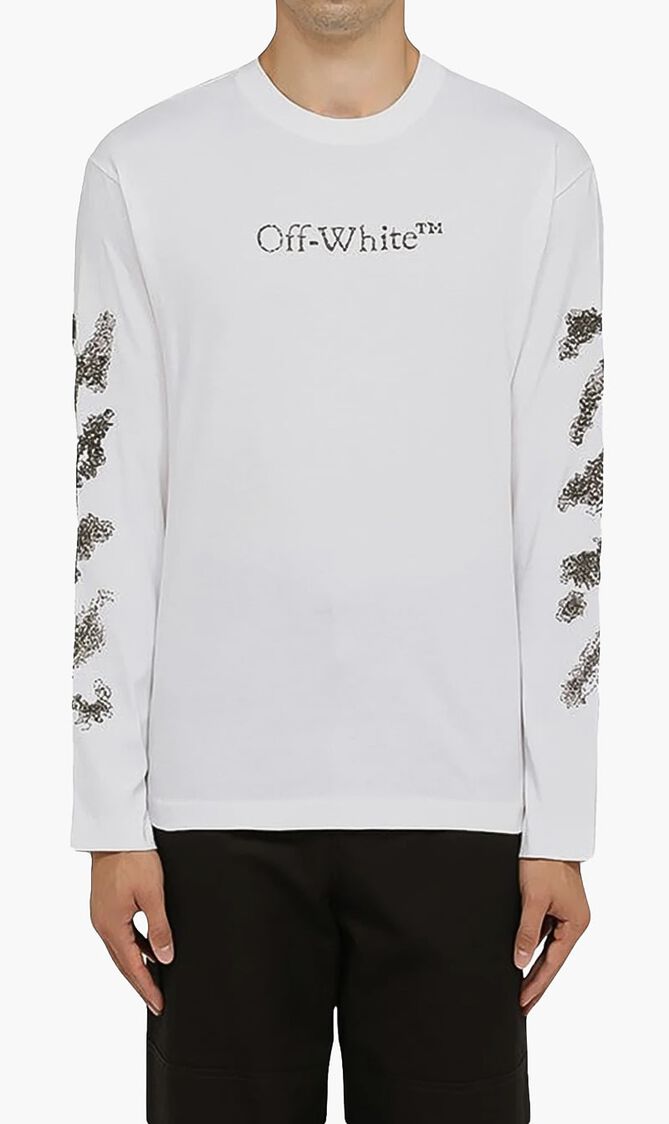 DIAGS BIT BOOK SKATE LS TEE WHITE BLACK