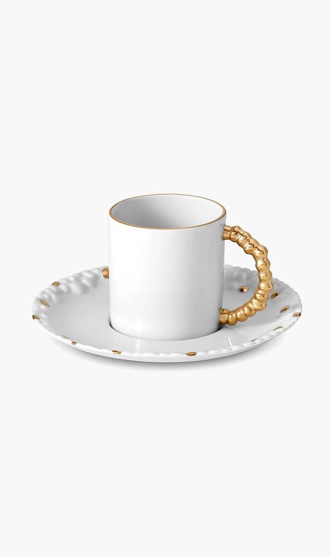 LOB HAAS BROS GOLD ESPRESSO CUP + SAUCER (SET OF 6)