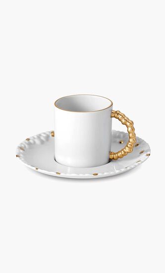 LOB HAAS BROS GOLD ESPRESSO CUP + SAUCER (SET OF 6)