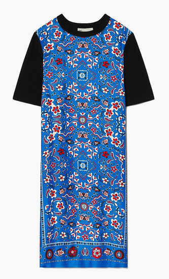 Silk Front Sweater Dress