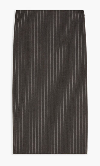 SKIRT MIDI WOOL PENCIL PINSTRIPE