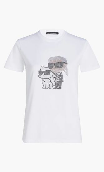 Ikon Karl & Choupette Rhinestone T-Shirt