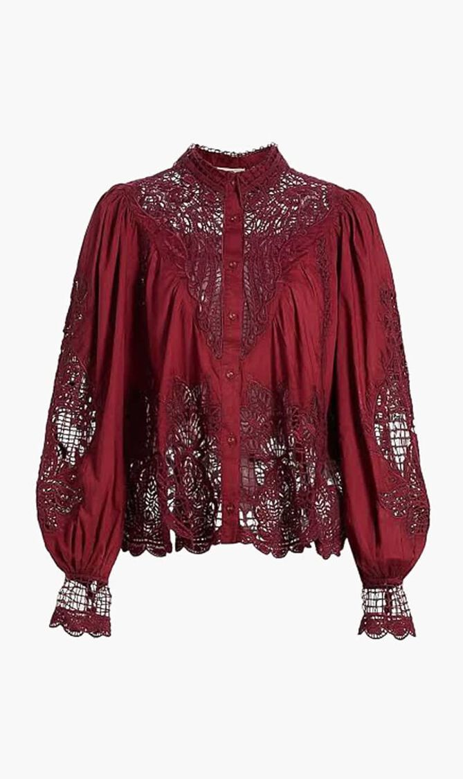 BERRY GARDEN GUIPURE BLOUSE