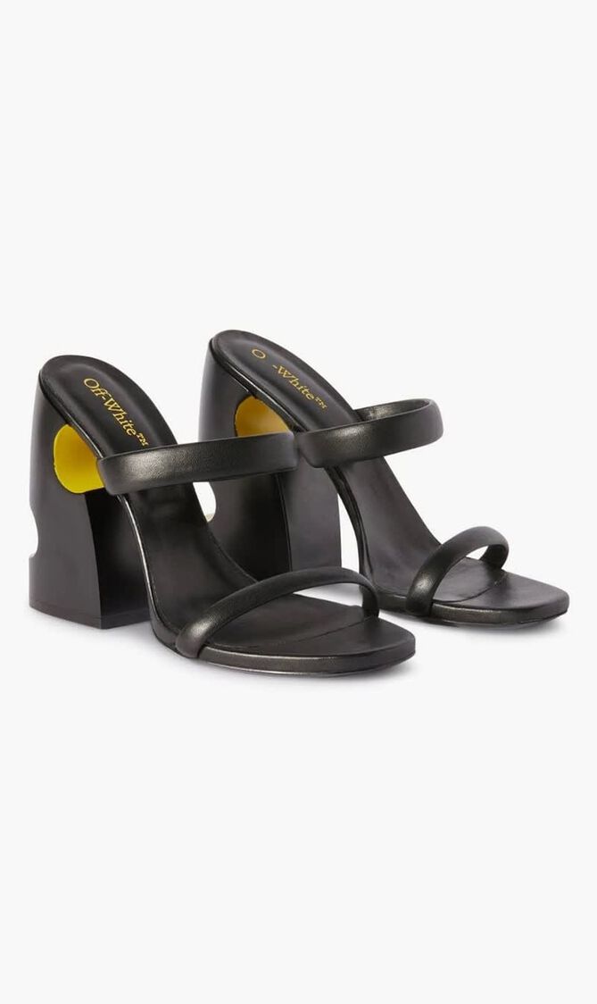 POP BULKY NAPPA MULE BLACK YELLOW