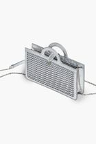 Silver Rhinestone Tropicalia Long Wallet With Chain Strap