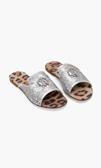 Glitter Leather Mules