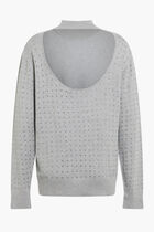 RHINESTONE OPEN BACK SWEATER