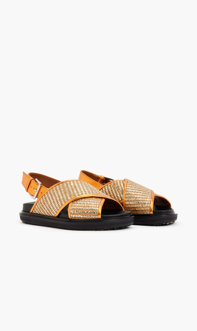 Raffia Leather Sandals