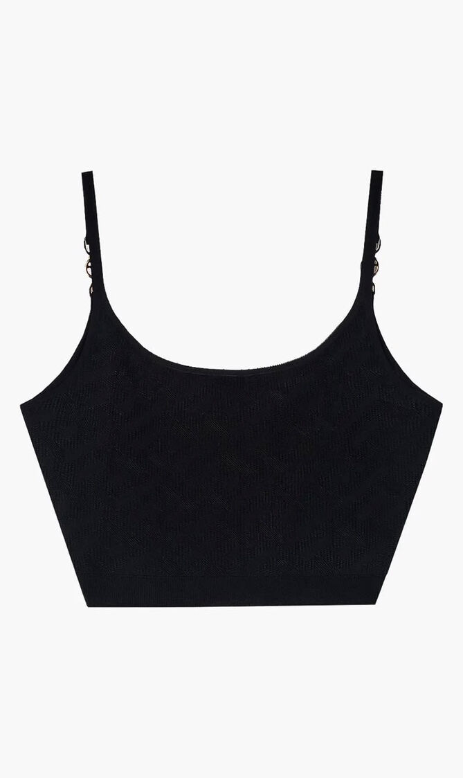 TOP CROP BRALETTE KNIT MEDUSA STRAP SOLID