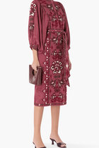 Cross Stitch Embroidered Midi Dress