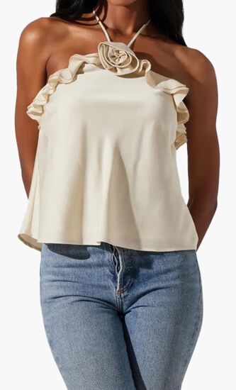 Alix Rosette Halter Neck Top