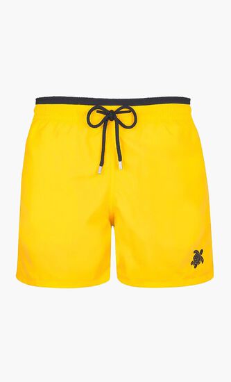 Solid Elasticated Swim Shorts