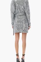 SEQUINS MINI WRAP DRESS